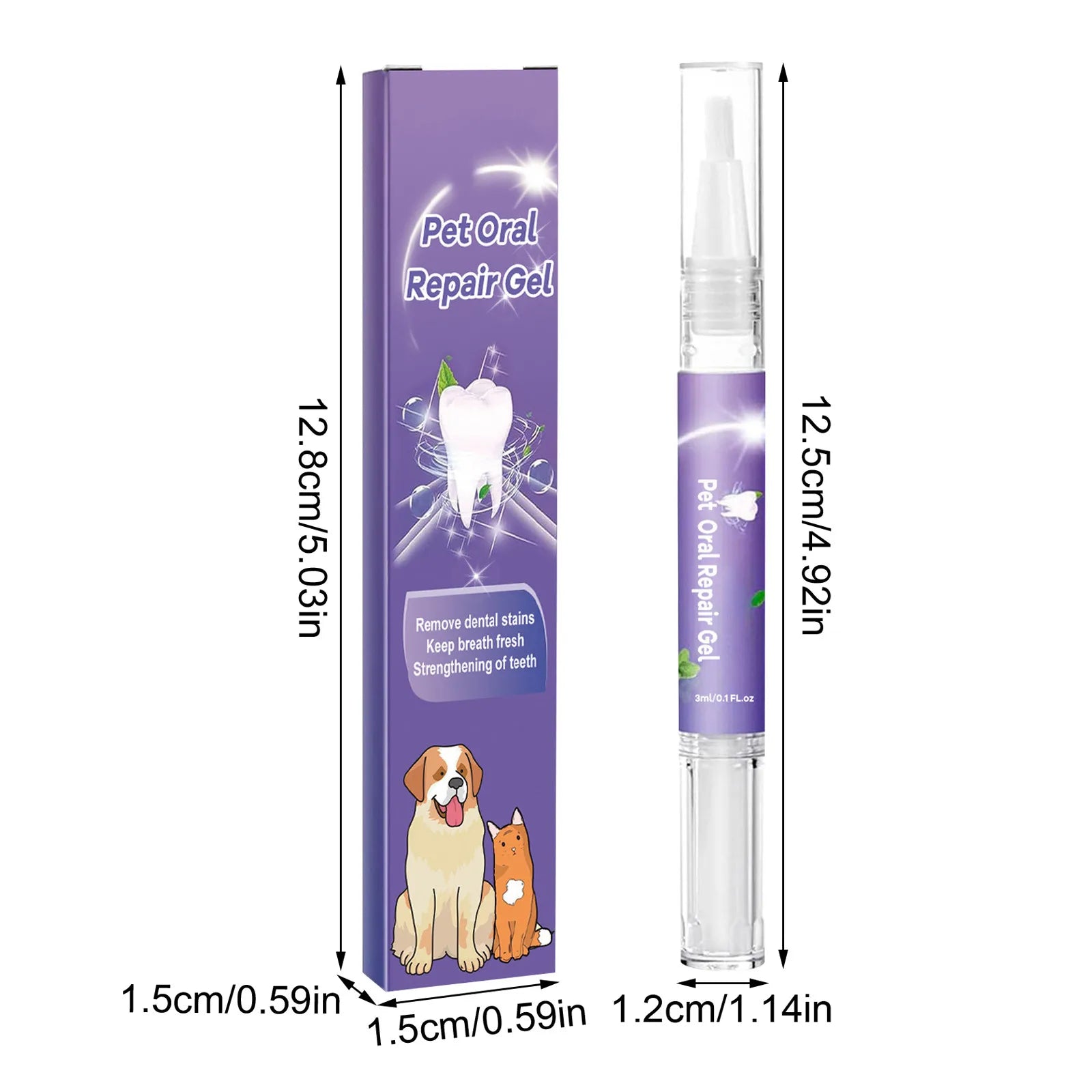 3Ml Pet Oral Gel Cleaning Dog Cat Teeth, Bad Breath, for Tartar, No Need to Brush Teeth, Pet Breath Freshener Gel Care Cleaner